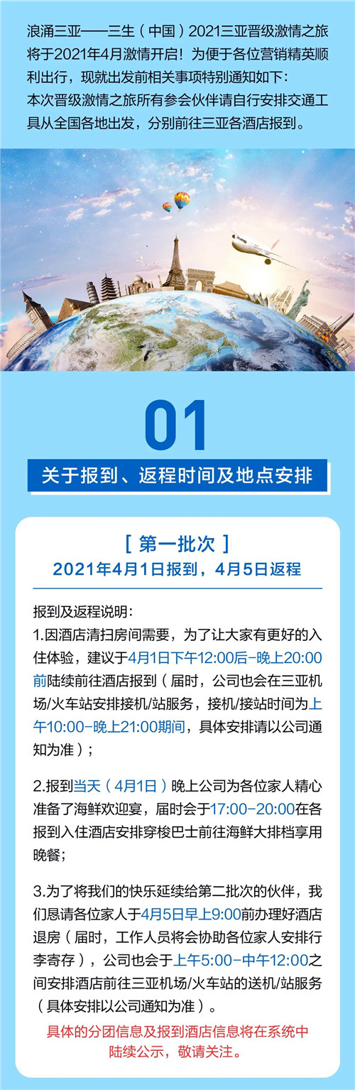 三生（中国）2021三亚晋级激情之旅相关事项通知